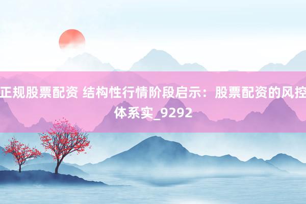 正规股票配资 结构性行情阶段启示：股票配资的风控体系实_9292