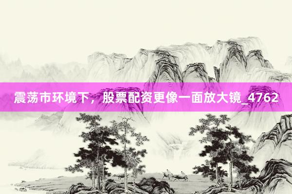 震荡市环境下，股票配资更像一面放大镜_4762