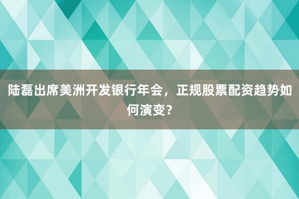 陆磊出席美洲开发银行年会，正规股票配资趋势如何演变？