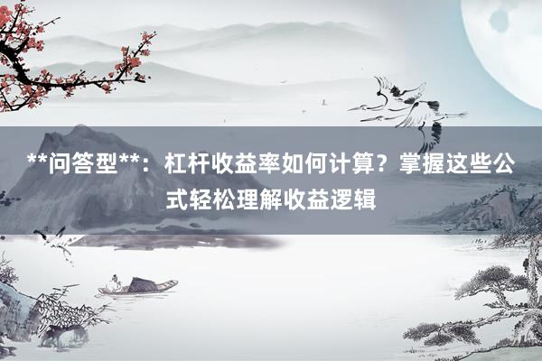 **问答型**：杠杆收益率如何计算？掌握这些公式轻松理解收益逻辑