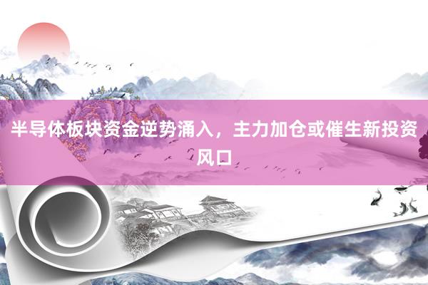 半导体板块资金逆势涌入，主力加仓或催生新投资风口