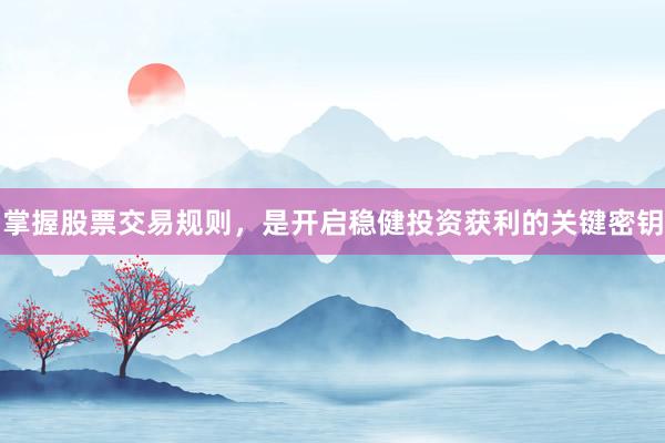 掌握股票交易规则，是开启稳健投资获利的关键密钥