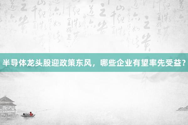 半导体龙头股迎政策东风，哪些企业有望率先受益？