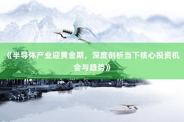 《半导体产业迎黄金期，深度剖析当下核心投资机会与趋势》